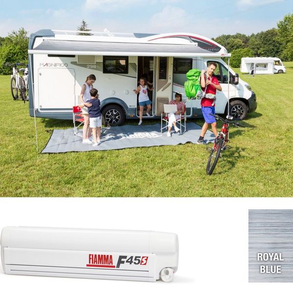 Fiamma F45s 400 Awning Polar White – Royal Blue Fabric