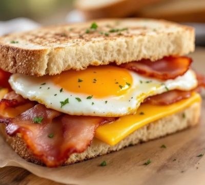Hearty Bacon & Egg Camping Sandwich