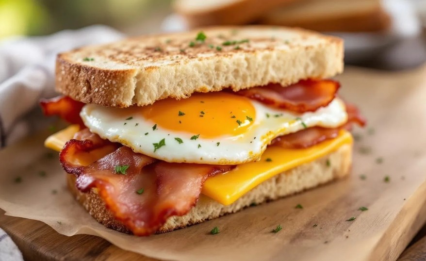 Hearty Bacon & Egg Camping Sandwich