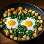 One-Pan Vegetarian Hash with Eggs & Spinach