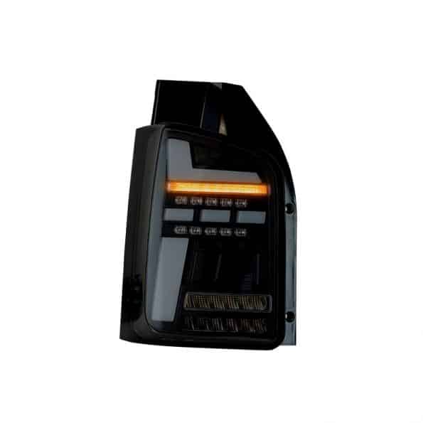 Rear Lights – Factory Sportline – Sequential Indicator – LED – RHD – Black Smoke (T6.1 Style) – VW Transporter T5.1 (2010 – 2015)