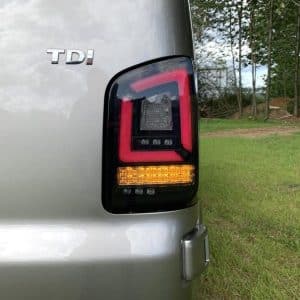 Rear Lights –Black Smoke– Sequential Indicator – LED – RHD-VW Transporter T5.1 (2010 – 2015)
