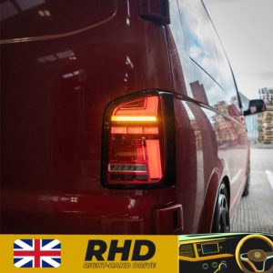 Rear Lights – Red Clear-Sequential Indicator – LED – RHD – Barn Door VW Transporter T6.1