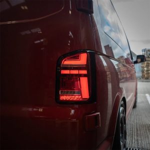 Rear Lights – Red Clear-Sequential Indicator – LED – RHD – Barn Door VW Transporter T6.1
