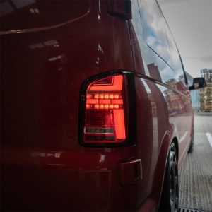 Rear Lights – Red Clear-Sequential Indicator – LED – RHD – Barn Door VW Transporter T6.1