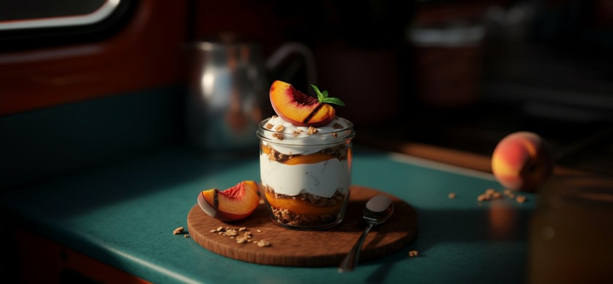 Greek Yogurt & Grilled Peach Parfait (for Vegetarians)